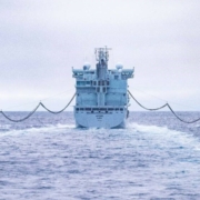 MV Asterix, a supply ship, conducts a replenishment at sea with HMCS Ottawa and HMCS Vancouver on Saturday, June 24, 2023, off the west coast of Vancouver Island during a military exercise. VIA DEPARTMENT OF NATIONAL DEFENCE